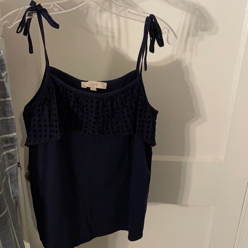 🥂 Navy Tie Strap Tank